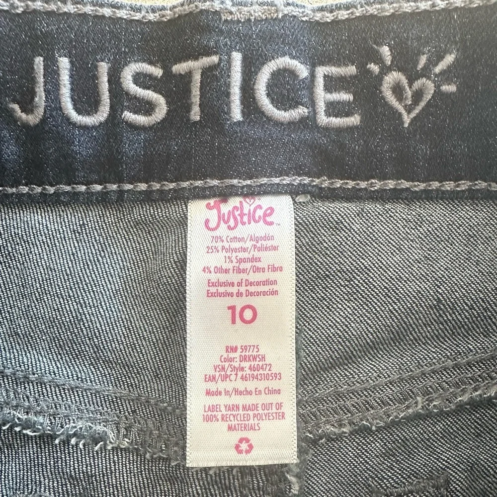 Justice Girls Girlfriend Jeans Size 10 | Rainbow Sequin Distressed Denim (1218)